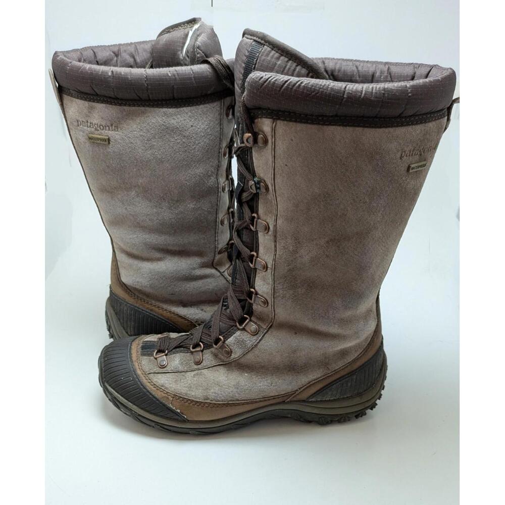 Womens Patagonia Koyuk Waterproof Velvet Brown Leather Snow Boots‎ T10690 Size 7